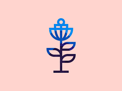 Flower branding flower icon illustration line logo modern plant texture