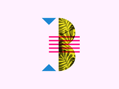 No. 3 3 fun geometric illustration leaf logo number party pattern shape three typography