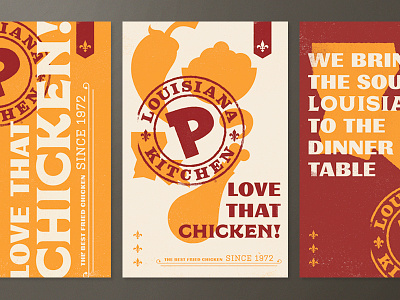 Popeyes (Brand Exploration) branding chicken food illustration ingredients logo louisiana pepper restaurant southern stamp typography