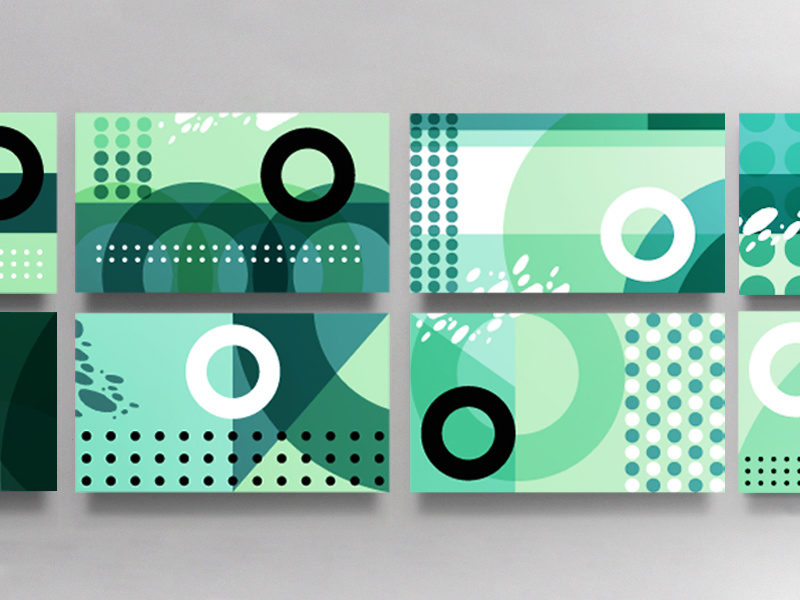 Business Card System circle geometric modern branding pattern texture typography letter logo stationary business card