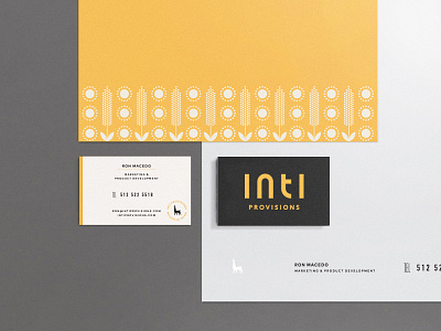 Inti Provisions branding business card food letter logo modern packaging pattern restaurant stationary typography