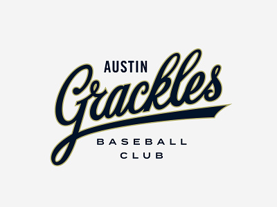 Austin Grackles II badge baseball illustration letter logo script sports typography vintage