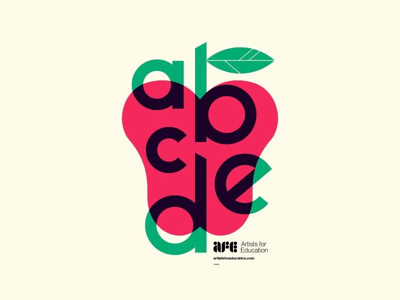 AFE cover modern leaf alphabet branding logo illustration typography fruit learning school apple
