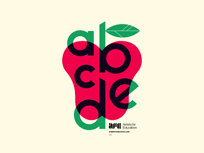 AFE alphabet apple branding cover fruit illustration leaf learning logo modern school typography