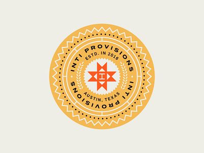 Inti Provisions austin badge branding crest food lockup logo packaging peru seal typography