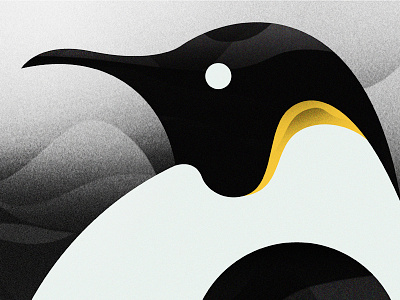 Emperor Penguin animal arctic bird illustration modern penguin snow texture