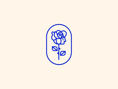 Rose badge crest face flower head illustration leaf logo plant rose symbol