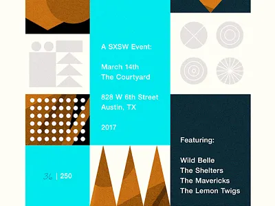 SXSW Poster austin event geometric illustration modern music poster sxsw texas typography