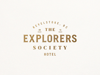 The Explorers Society Hotel badge branding canada explore hotel leaf lockup logo typography
