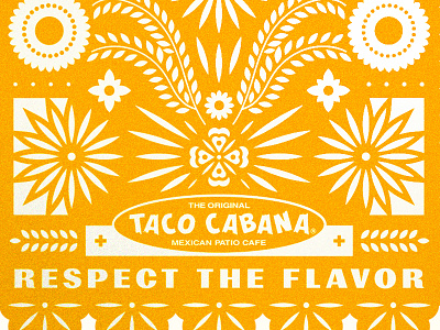 Taco Cabana badge branding flower food logo mexican papel restaurant taco type typography