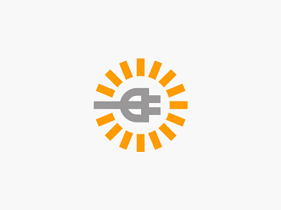 Electric branding bright electric electricity logo mark plug sun symbol