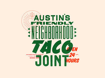 Tacos! austin branding food heart mexican pattern restaurant taco texas typography