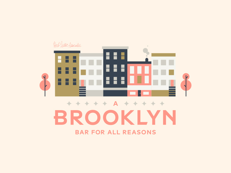 Herb Lester vintage water bike typography alcohol beer new york illustration brooklyn map