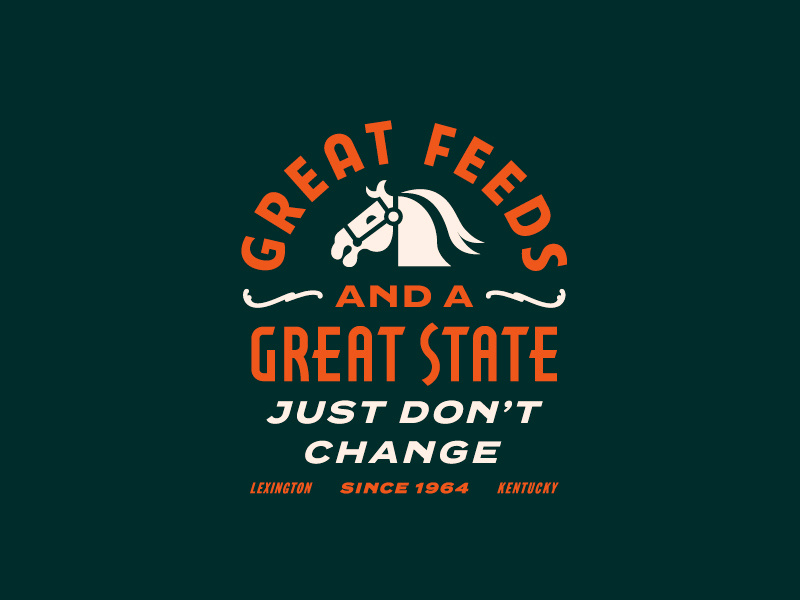 Hallway Feeds apparel branding lettering farm kentucky lockup logo illustration typography feed horse