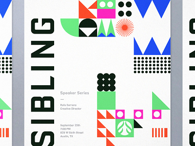 Sibling branding color geometric illustration logo modern pattern playful poster typography