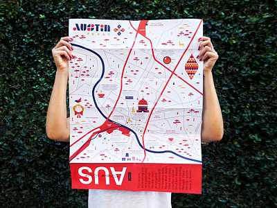 AWAY Austin Map austin city illustration logo map print texas travel typography