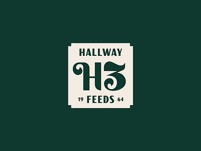 Hallway Feeds badge branding farm horse lettering logo monogram typography