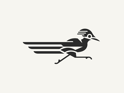 Roadrunner animal bird branding fast illustration logo mark roadrunner run symbol