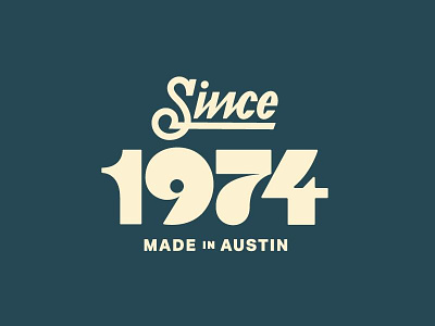 Since 1974 1974 70s branding date lettering lockup logo retro script typography year
