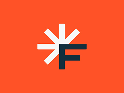 F branding f letter logo mark non profit sun symbol typography