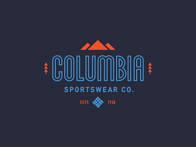 Columbia Sportswear apparel illustration lettering logo mountains nature outdoors tree type