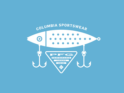 Columbia Sportswear apparel fish fishing hook illustration lockup logo lure nature outdoors typography wild