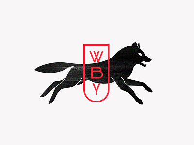 WBY apparel badge illustration lockup logo modern texture typography wolf