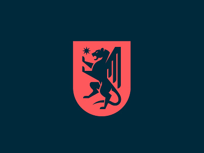 Everhouse animal badge branding crest griffon heraldry illustration lion logo shield wing