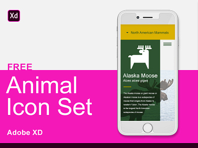 Adobe XD Free Animal Icon Set adobe animal icon illustration logo mobile xd