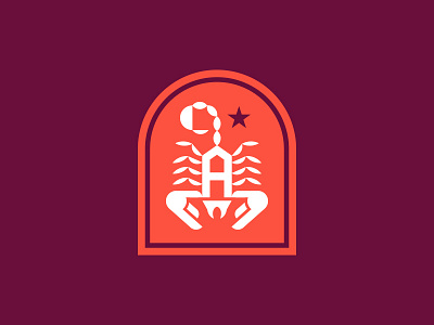 Scorpion A a badge branding crest logo scorpion shield