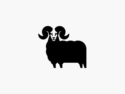 Black Sheep animal head horn illustration logo ram sheep