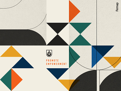 Femap abstract branding geometric human illustration logo non profit pattern shape typography