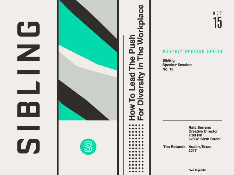 Sibling illustration badge pattern austin modern typography logo branding poster
