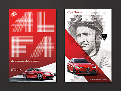 Alfa Romeo (Giulia) ad alfa auto badge branding car illustration logo photo typography