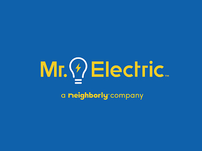 Mr. Electric badge branding bulb electricity illustration lockup logo modern rebrand typography