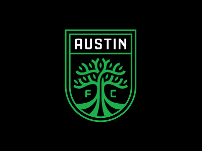 Austin FC austin austin texas badge branding crest logo mls soccer tree typography