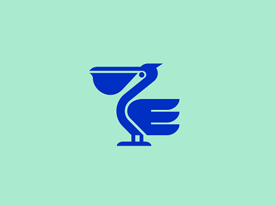 Pelican animal bird branding illustration logo modern ocean pelican wing