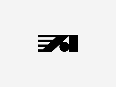 A a branding fast geometric logo mark modern motion symbol typography