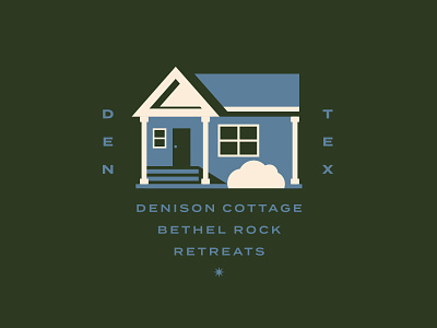 Denison Cottage branding cottage house illustration lockup logo texas typography