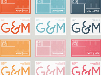 Great & Main III badge branding business card illustration logo stationary typography