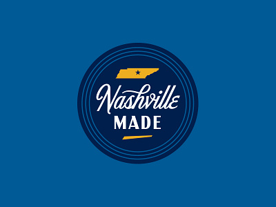 Nashville Made badge branding illustration lockup logo nashville script seal typography