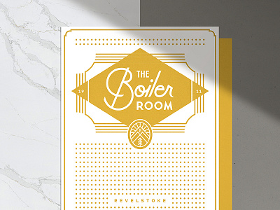 The Boiler Room (Menu) badge bar branding illustration lockup logo pattern print script typography