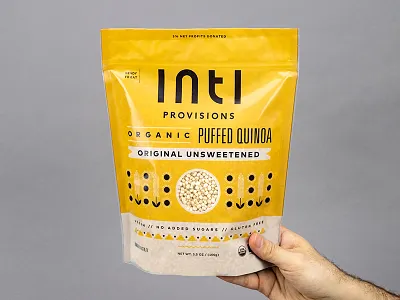 Inti Provisions badge branding illustration llama logo packaging peru typography