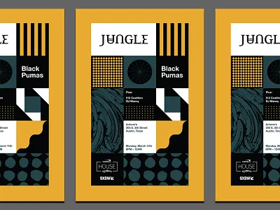 Jungle SXSW Poster austin band geometric jungle logo modern music pattern poster sxsw typography