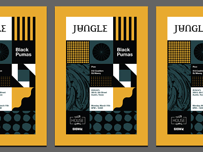 Jungle SXSW Poster austin band geometric jungle logo modern music pattern poster sxsw typography