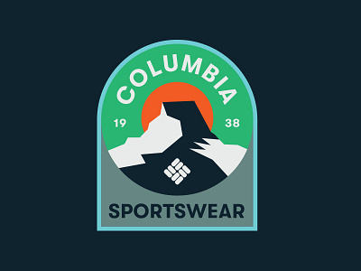 Columbia apparel badge branding camping crest hiking illustration logo mountains nature outdoors seal typography