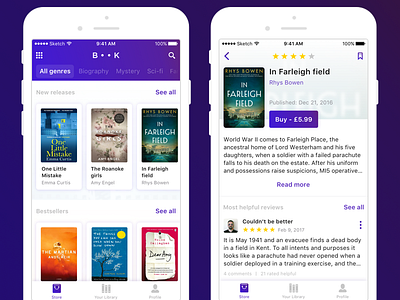 Book store app book clean concept ios store ui ux