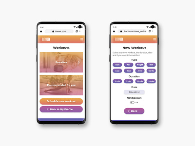 FitWork: scheduling a new workout