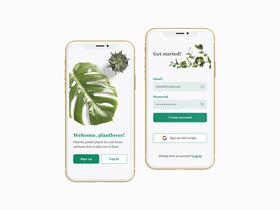 Daily UI - #001 Sign up form dailyui dailyui001 design mobile mobile design plant plants plantsapp product design sign up signup signupform ui ui design user experience user interface