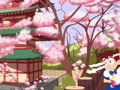 Street Fighter: Sakura time animation flat graphic design illustration motion graphics vector